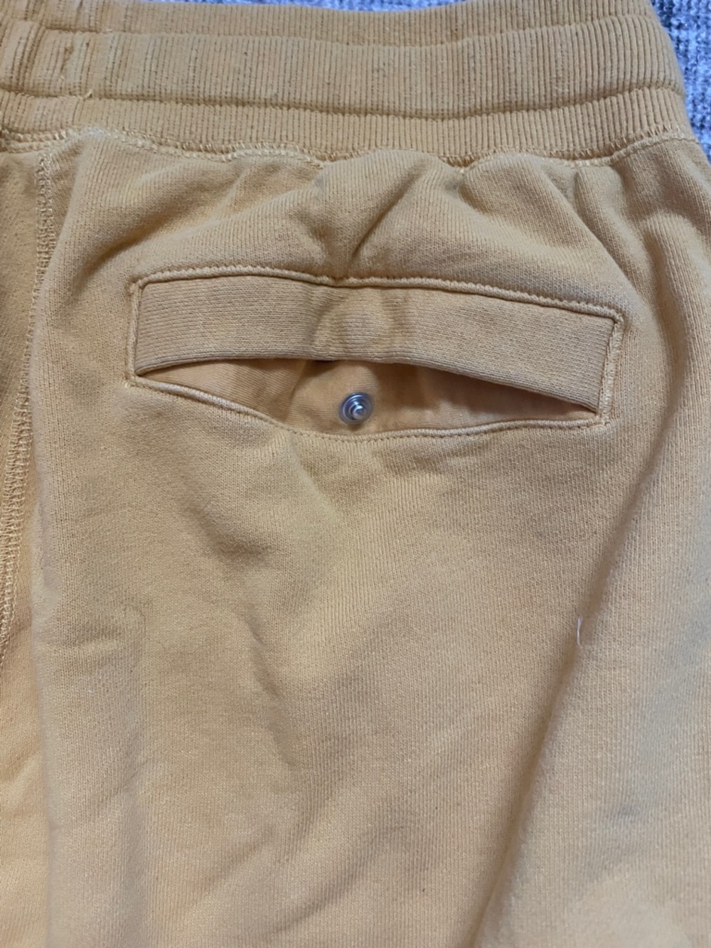 Nike Men’s Yellow Sweatpant Joggers with Black Drawstring - Picture 3 of 3